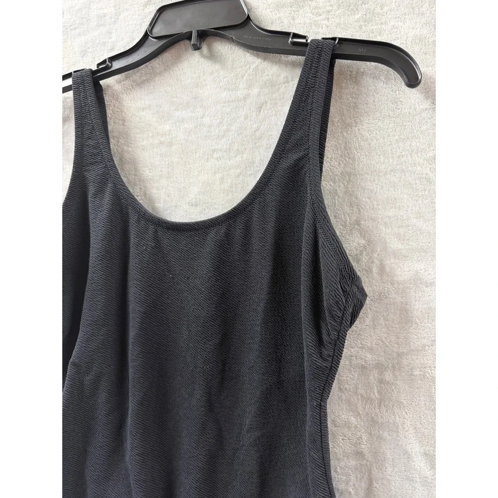 Solid & Striped The Hailey Womens Black Textured Seersucker Scoop Back Swimsuit